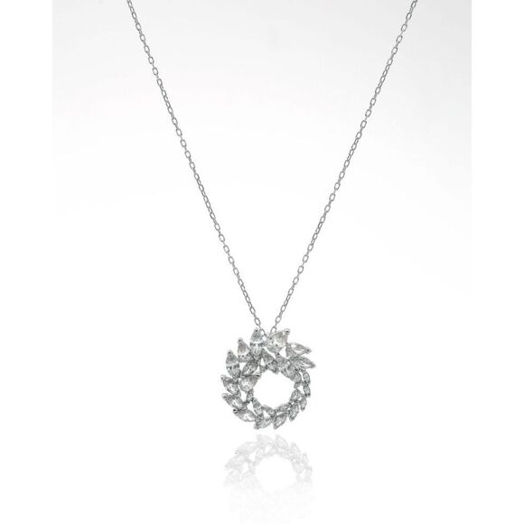 Swarovski Jewelry - 🦢SWAROVSKI Louison Rhodium Plated Czech White Crystal Necklace NWT Silver